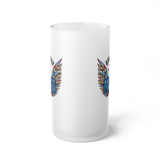 American Mama Frosted Glass Beer Mug