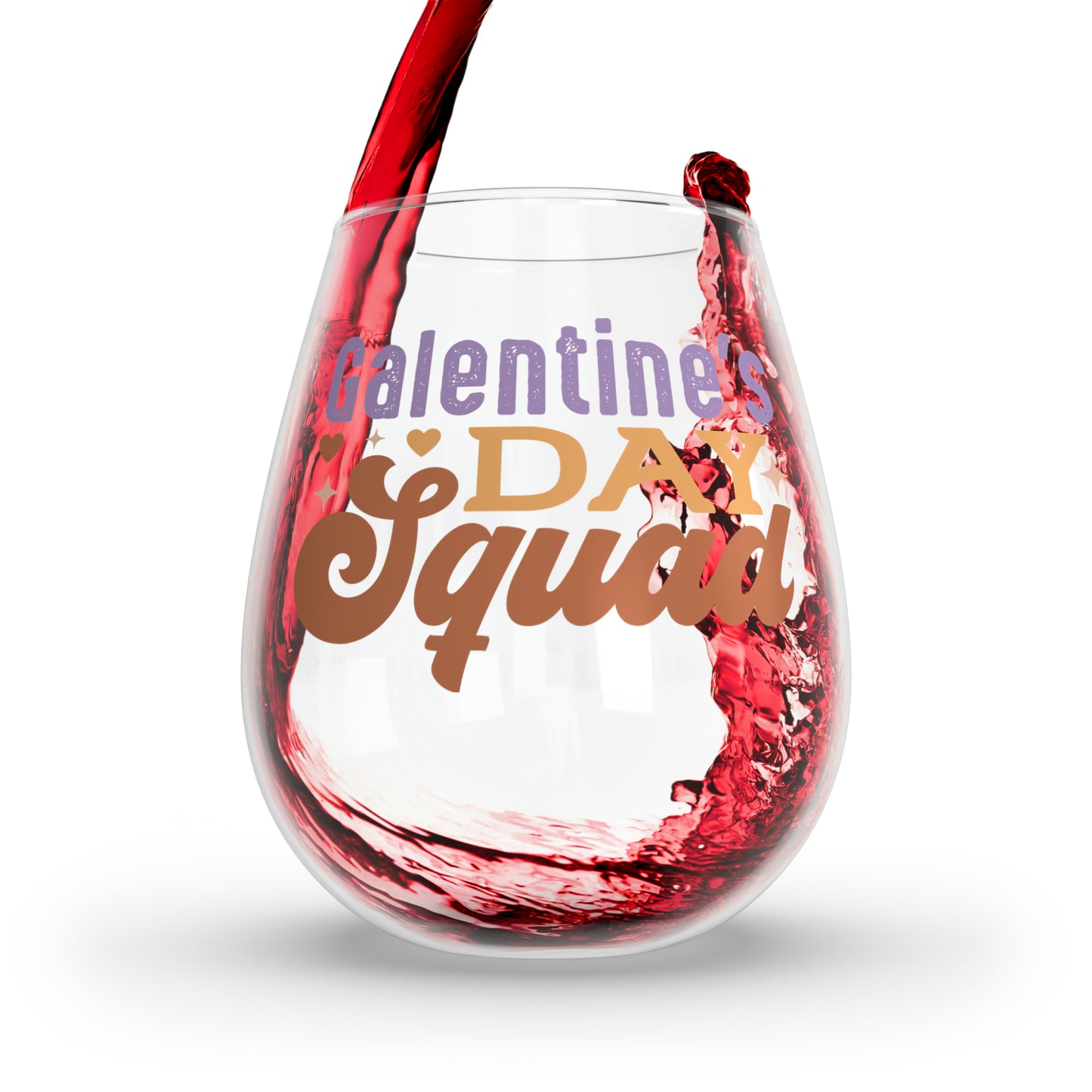 Galentine's Day Squad Stemless Wine Glass, 11.75oz