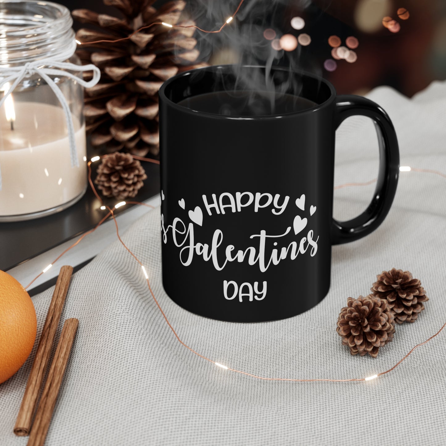 Happy Galentine's Day 11oz Black Mug