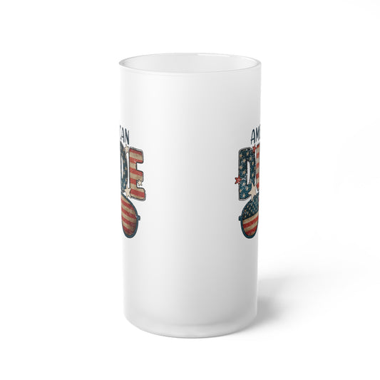 American Dude Frosted Glass Beer Mug