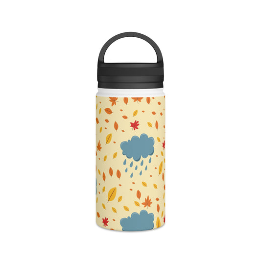 Back To School Clouds & Leaves Stainless Steel Water Bottle, Handle Lid