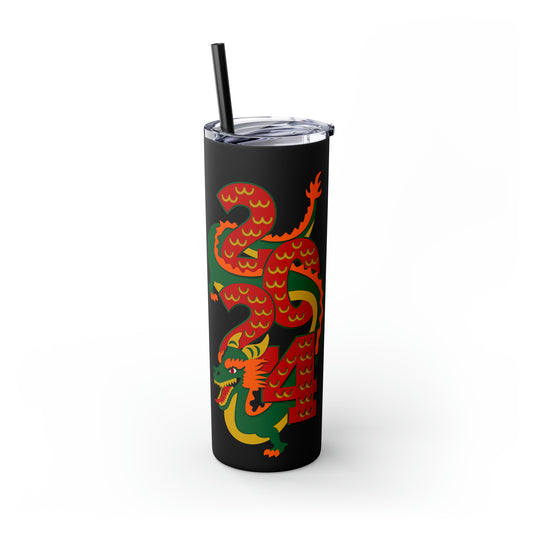 Year of Dragon 2024 Skinny Tumbler with Straw, 20oz