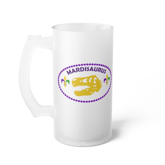 Mardisaurus Frosted Glass Beer Mug