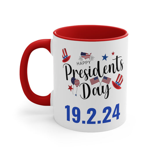Happy President's Day 2024 Accent Coffee Mug, 11oz