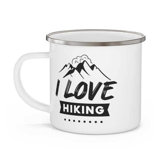 I Love Hiking Enamel Camping Mug