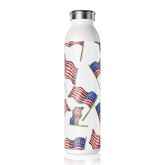 American Flags Themed Slim Water Bottle