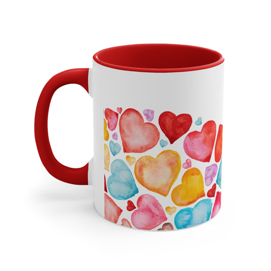 Valentine Hearts Accent Coffee Mug, 11oz