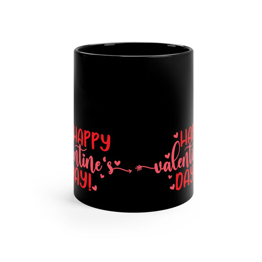 Happy Valentines Day 11oz Black Mug