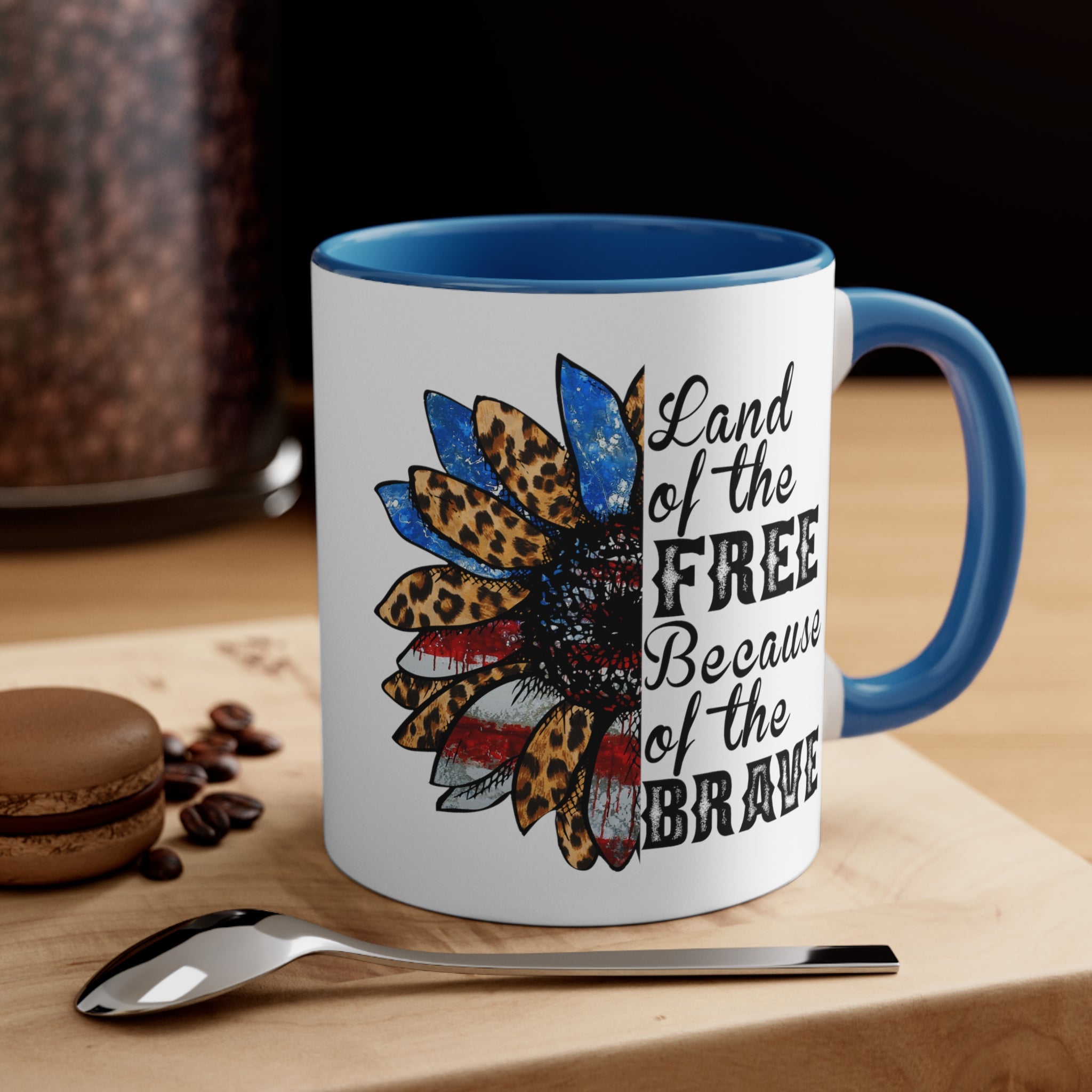 Land of The Free Because of the Brave Accent Coffee Mug, 11oz