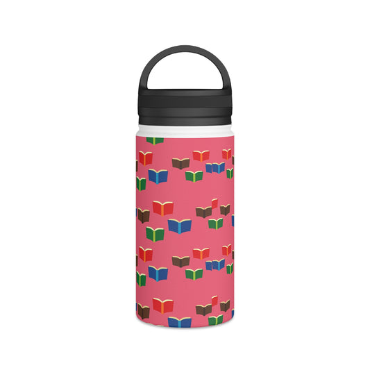 Back To School Books Stainless Steel Water Bottle, Handle Lid