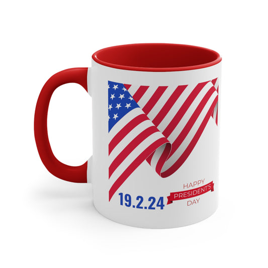 Happy President's Day 2024 Accent Coffee Mug, 11oz