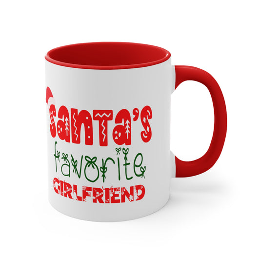 Santa's Favorite Girlfriend Accent Coffee Mug, 11oz