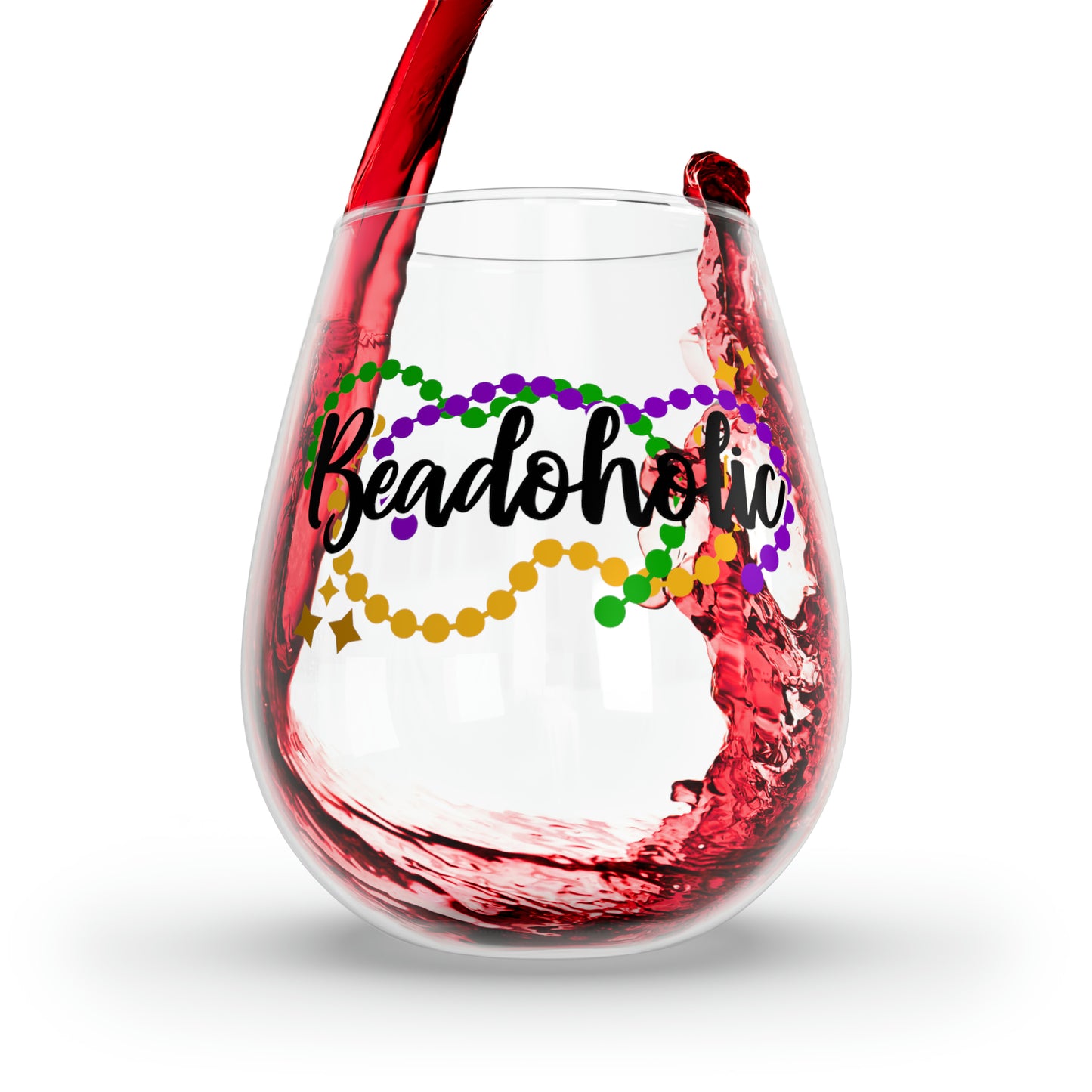 Beadoholic Stemless Wine Glass, 11.75oz