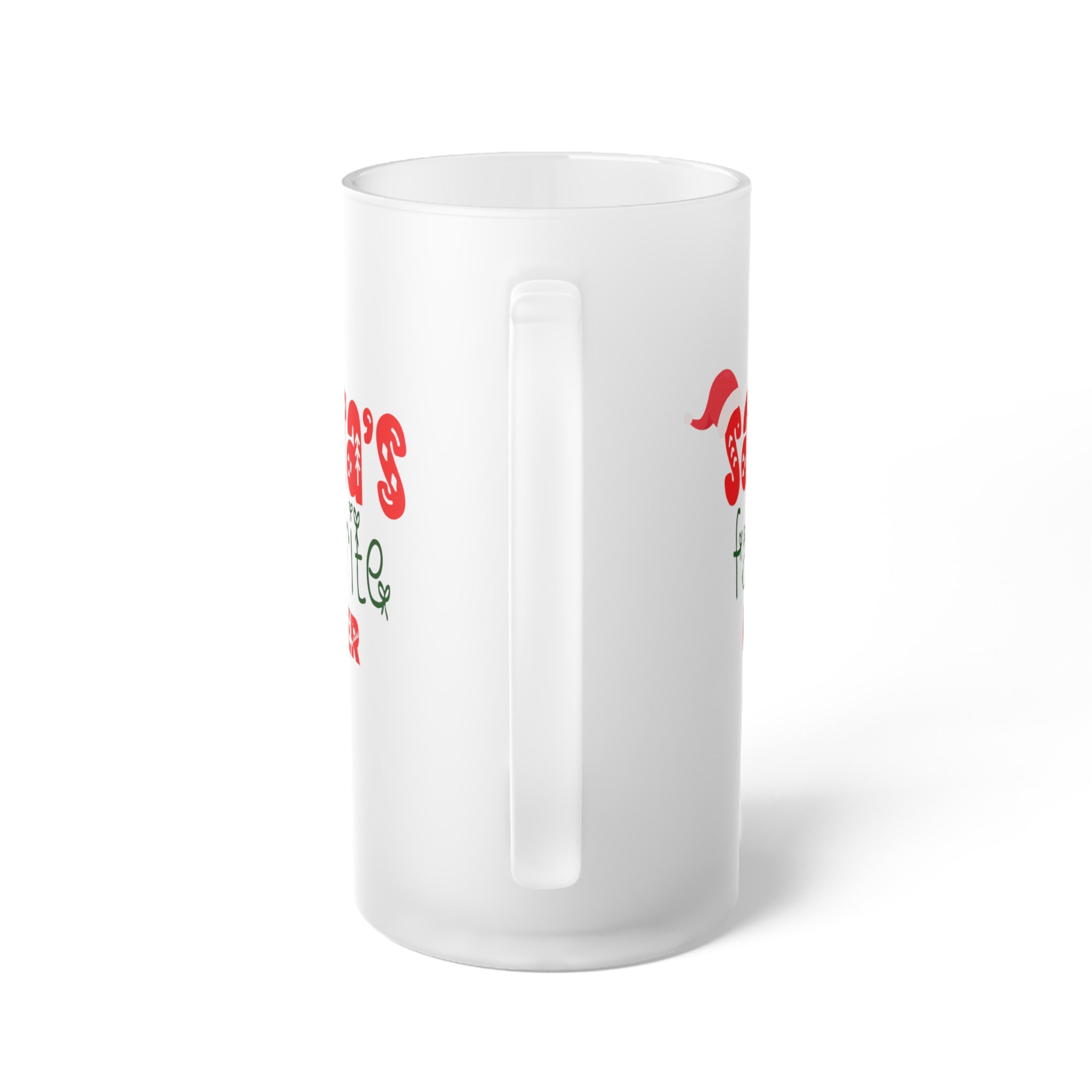 Santa's Favorite Father Frosted Glass Beer Mug