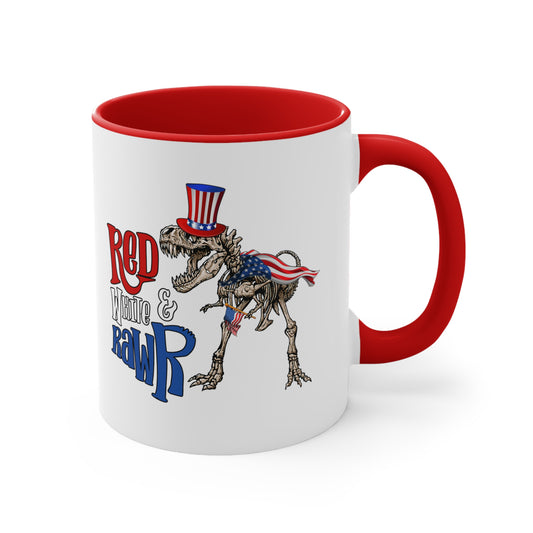 Red White & Rawr Accent Coffee Mug, 11oz