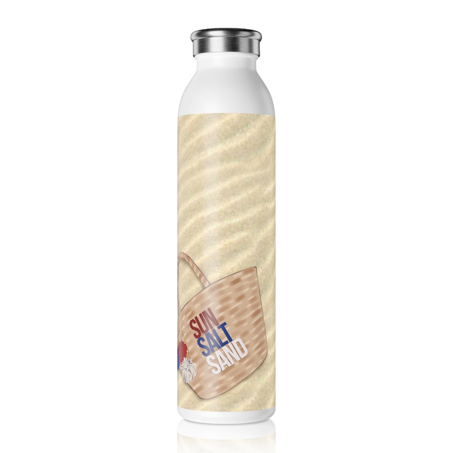 American Flag Themed Sun Salt Sand Slim Water Bottle