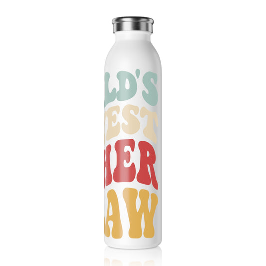 World's Greatest Okayest Father-In-Law  20oz Slim Water Bottle