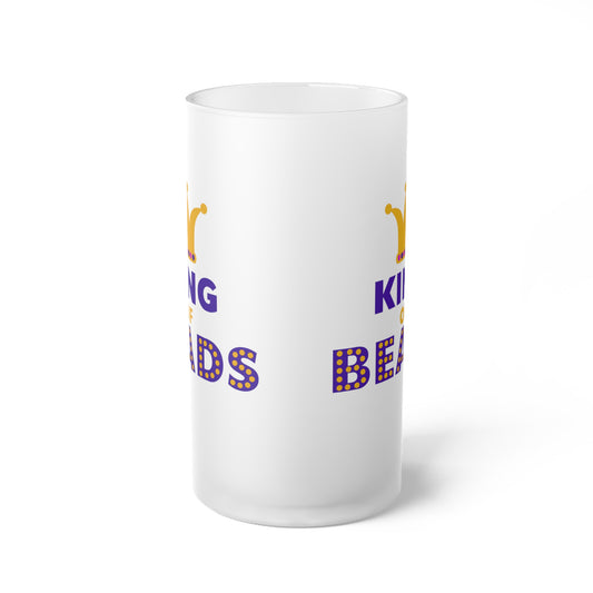 King of Beads Frosted Glass Beer Mug