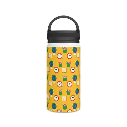 Back To School Stainless Steel Water Bottle, Handle Lid