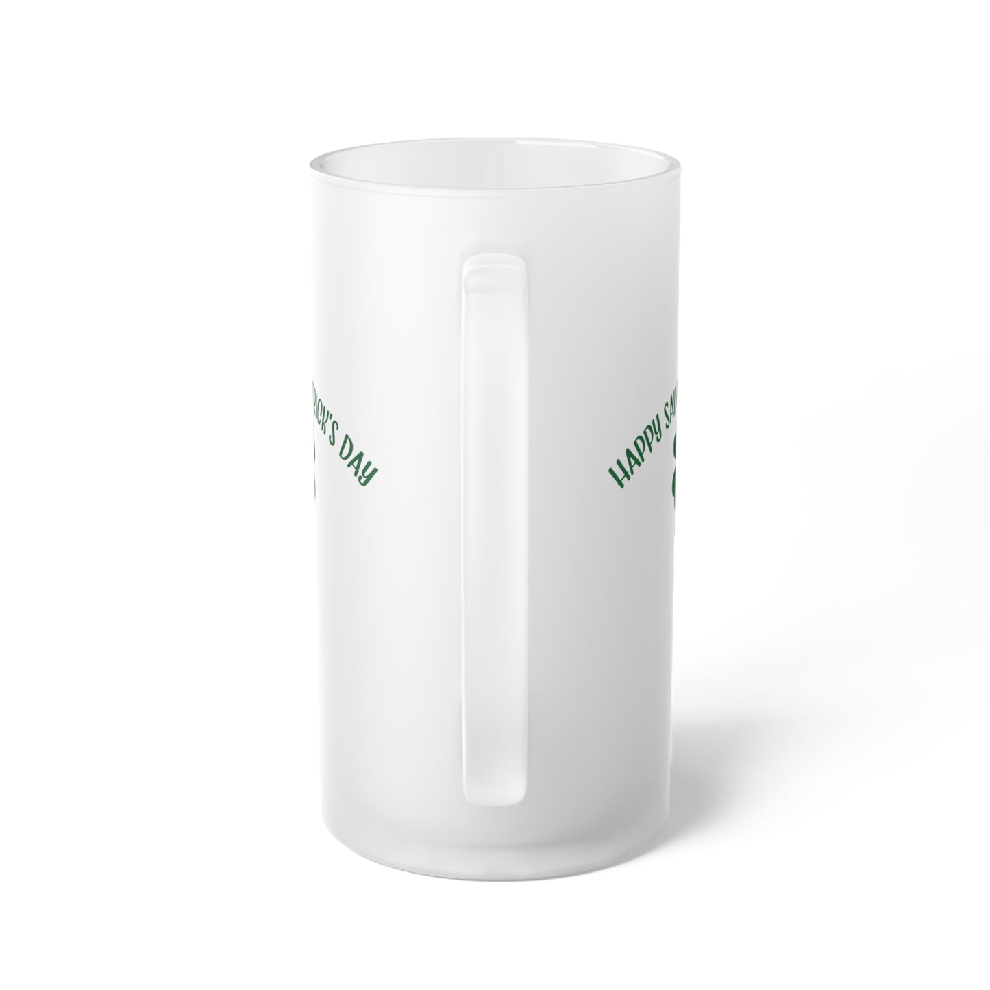 Happy St Patrick's Day Frosted Glass Beer Mug