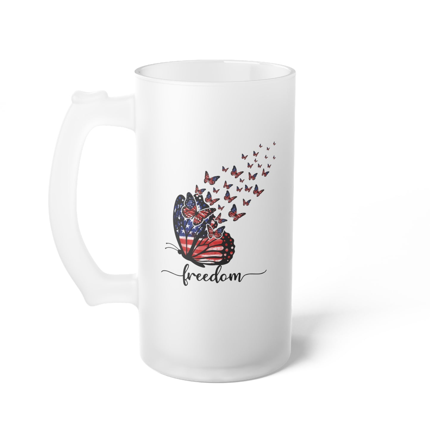 Freedom Frosted Glass Beer Mug