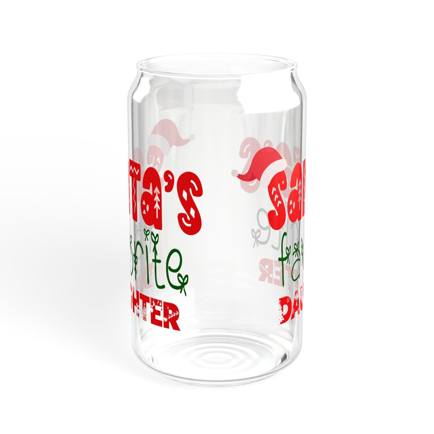 Santa's Favorite Daughter, Daughter Sipper Glass, Daughter Gift, Gift for a Daughter, Sipper Glass 16oz