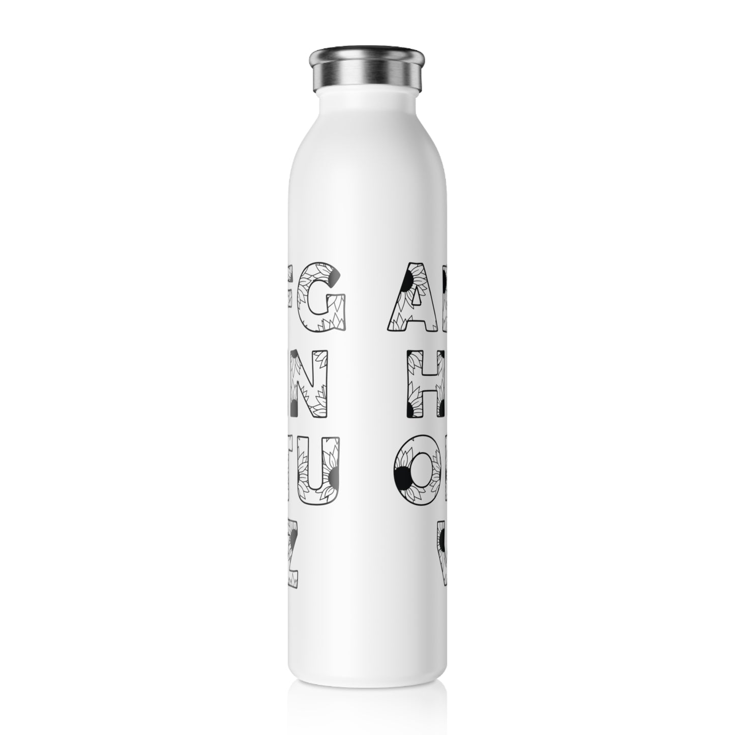 Alphabet Letters Slim Water Bottle