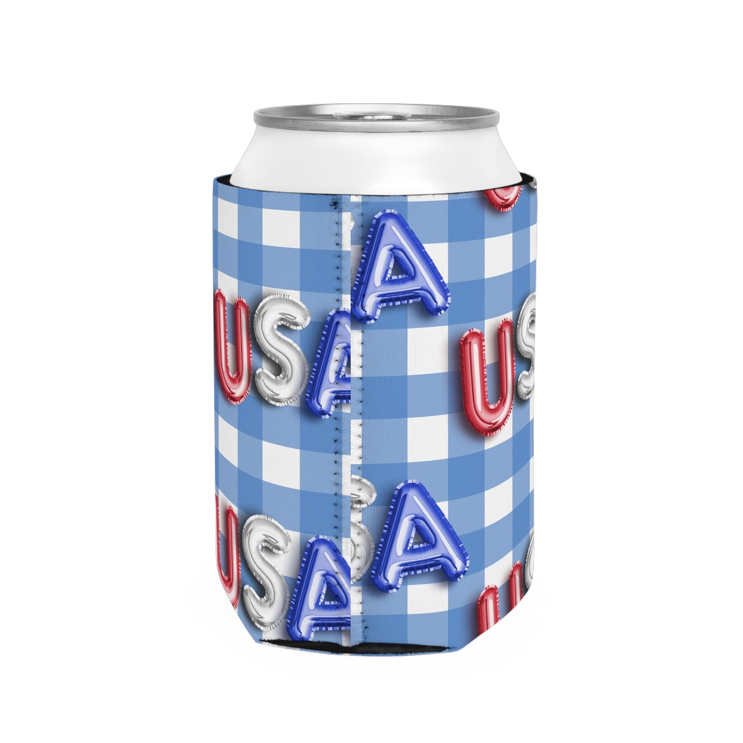 American Flag Themed USA Balloons Can Cooler Sleeve