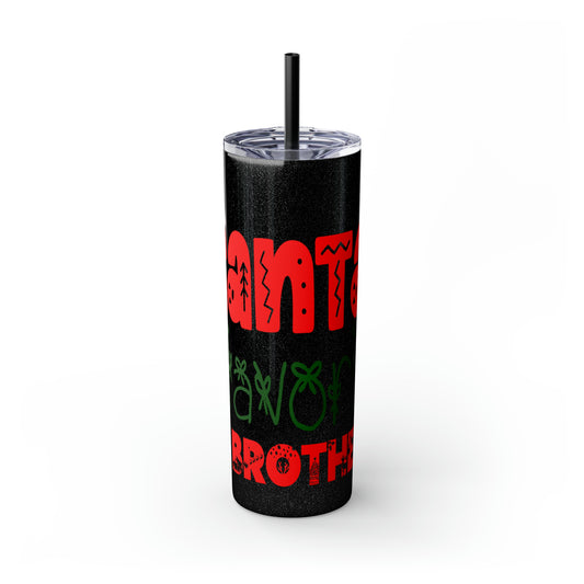 Santa's Favorite Brother Skinny Tumbler with Straw, 20oz