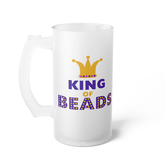 King of Beads Frosted Glass Beer Mug