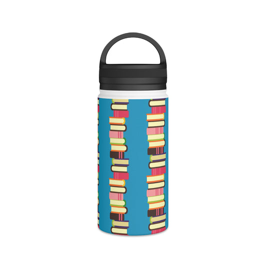 Back To School Books Stainless Steel Water Bottle, Handle Lid