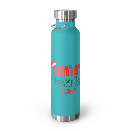 Santa's Favorite Aunt Copper Vacuum Insulated Bottle, 22oz