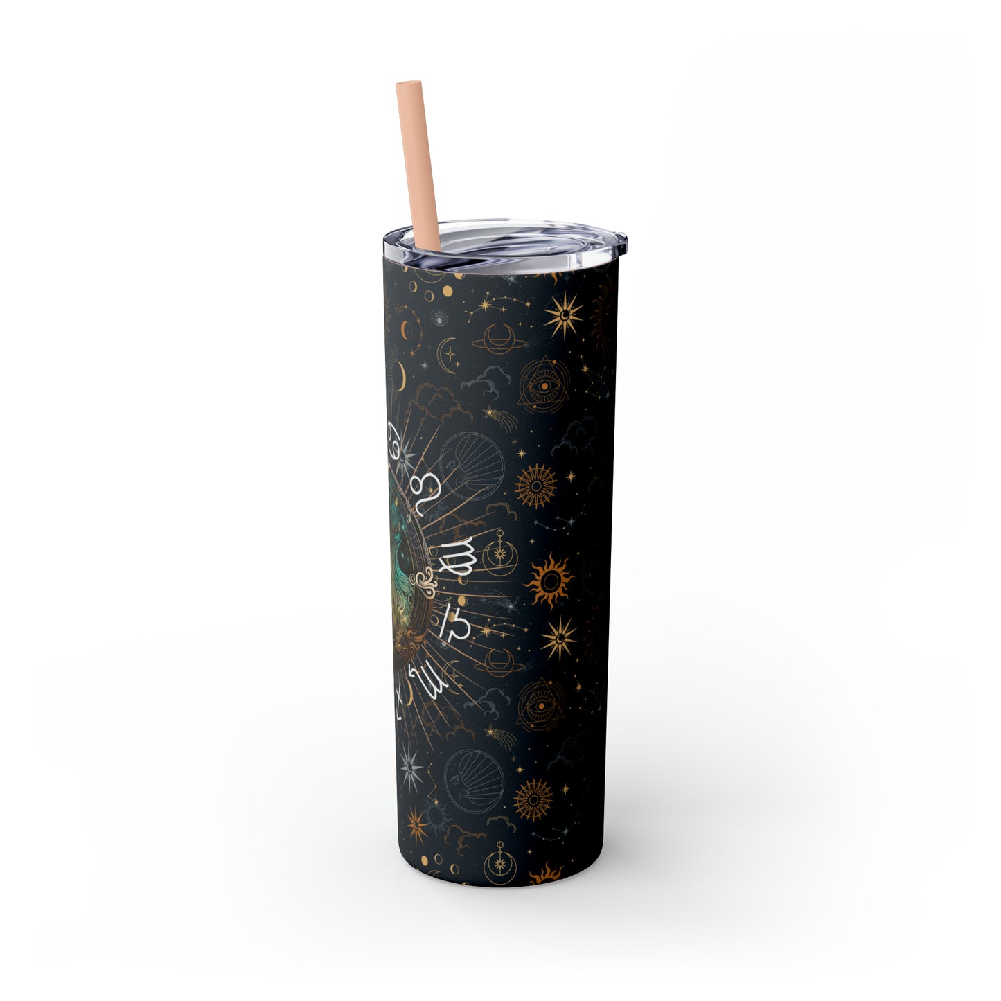 Virgo Zodiac Skinny Tumbler with Straw Astrology Insulated Mug Bridesmaids Gift Bachelorette Party Favor Birthday Gift