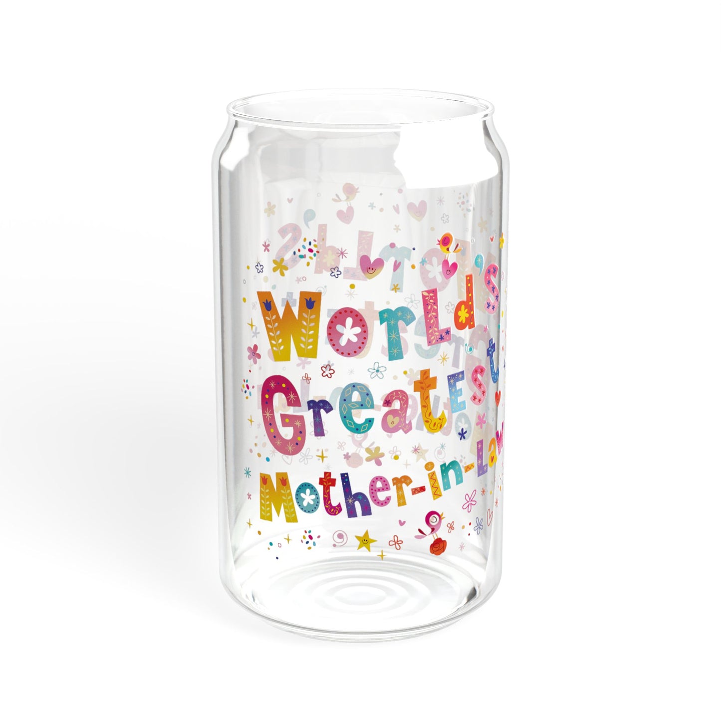 Worlds Greatest Mother In Law, Mother In Law Sipper Glass, Mother In Law Gift, Sipper Glass, 16oz