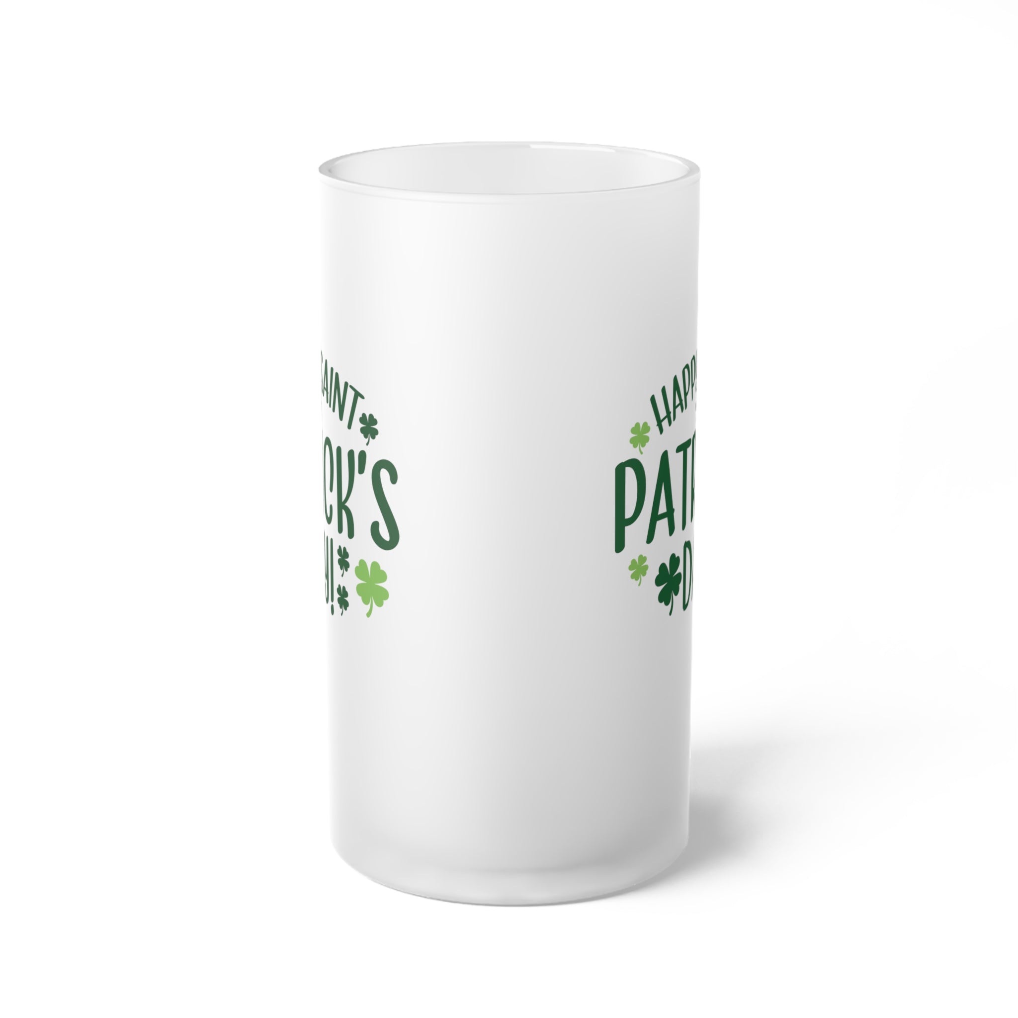 Happy St Patrick's Day Frosted Glass Beer Mug