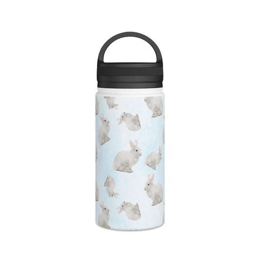 Back To School Rabbits Stainless Steel Water Bottle, Handle Lid