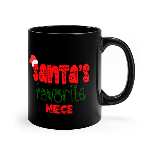 Santa's Favorite Niece 11oz Black Mug