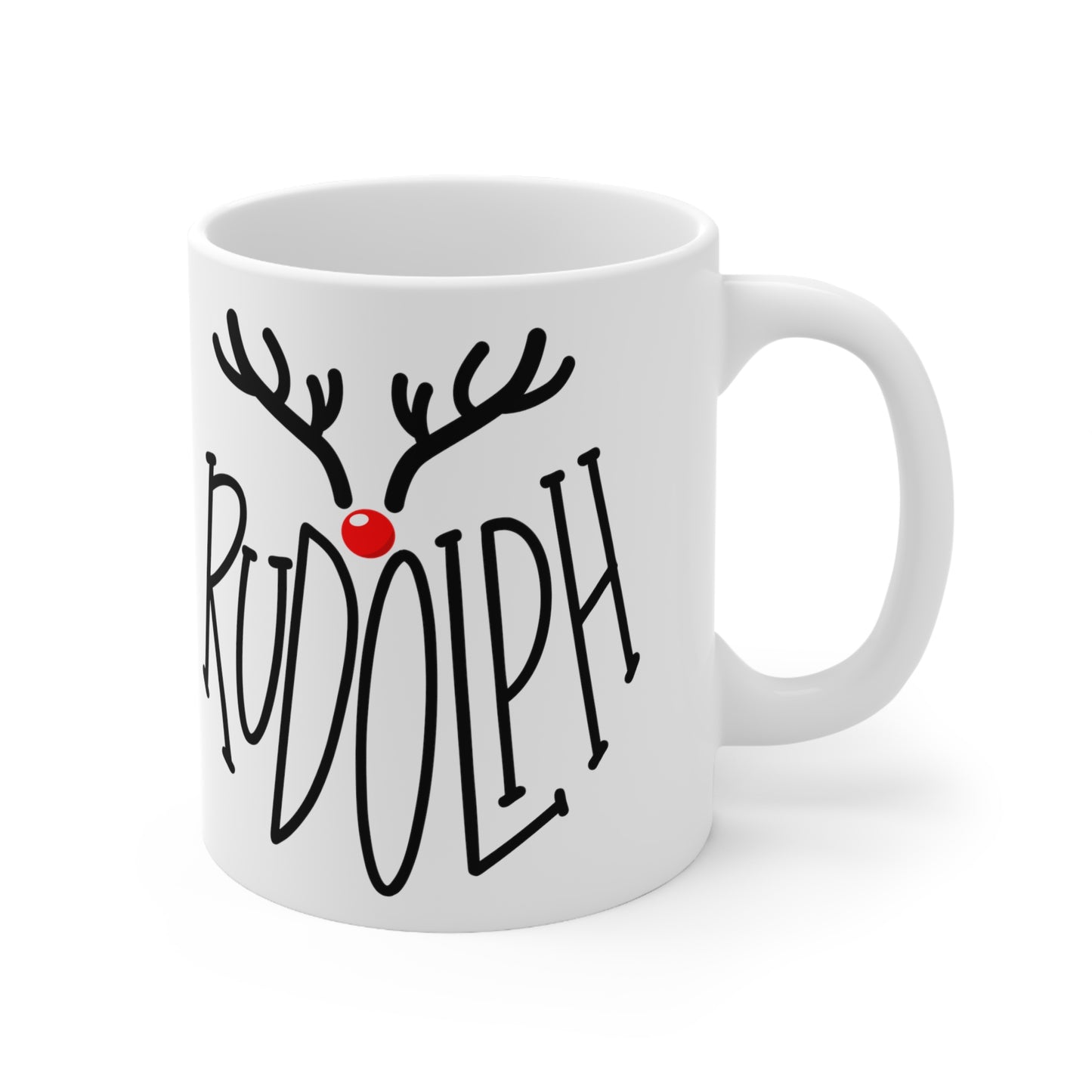 Christmas Reindeer Rudolph Mug, Christmas Mug, Stocking Filler, Xmas Mug, Rudolph Mug, Cute Christmas Gift, Cute Reindeer Gift