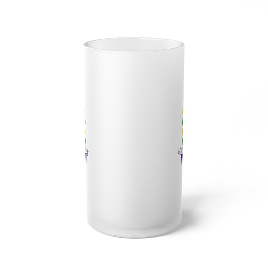 Justice Faith Power It's A Mardi Gras Thing Frosted Glass Beer Mug