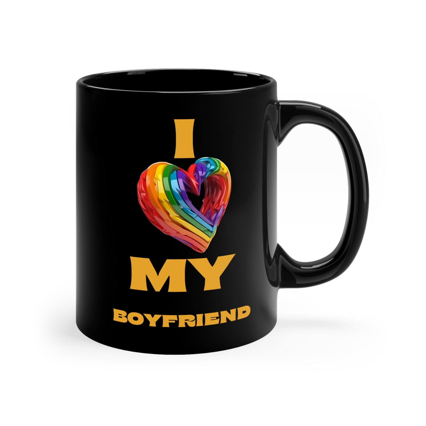 I Love My Boyfriend 11oz Black Mug