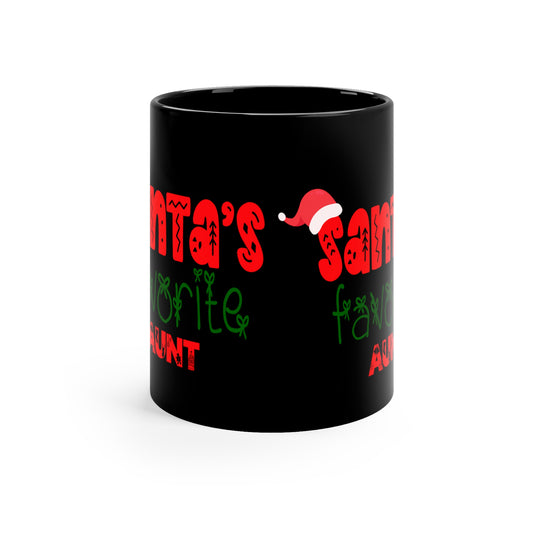 Santa's Favorite Aunt 11oz Black Mug