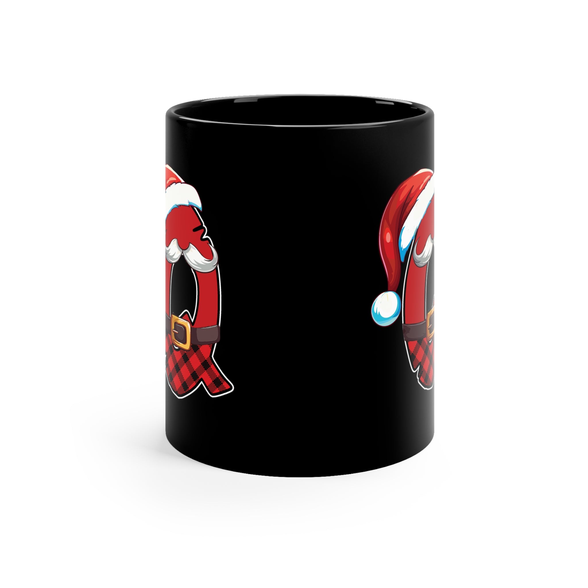 Q Santa Initial 11oz Black Mug