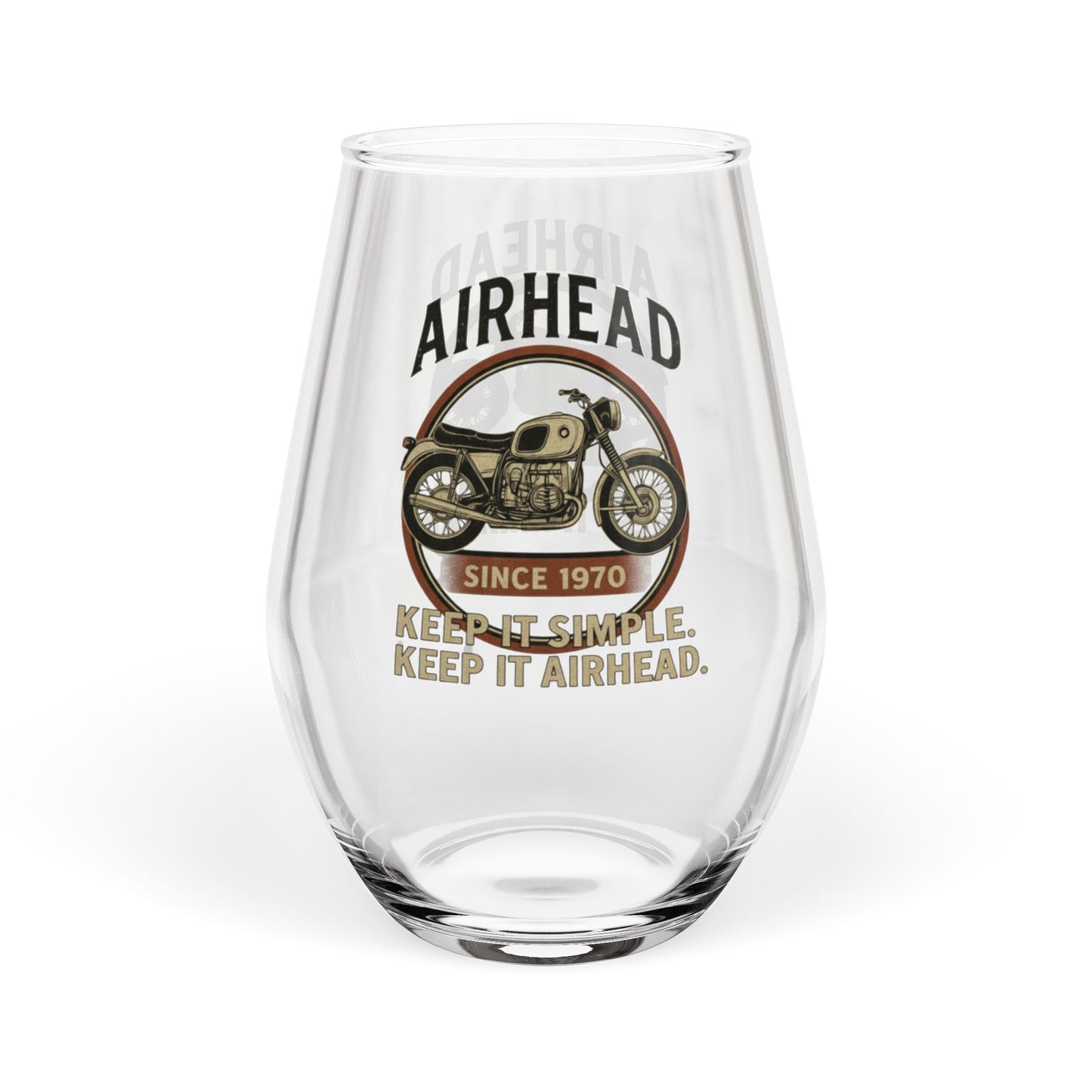 Airhead Stemless Wine Glass, Airhead Glass 11.75oz, BMW Airhead Glass,