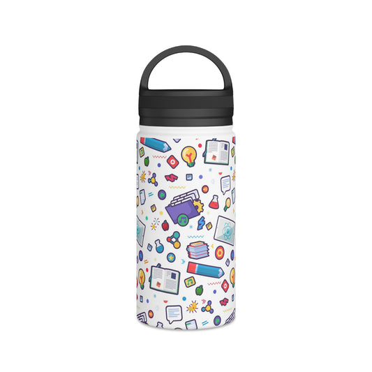 Back To School Stainless Steel Water Bottle, Handle Lid