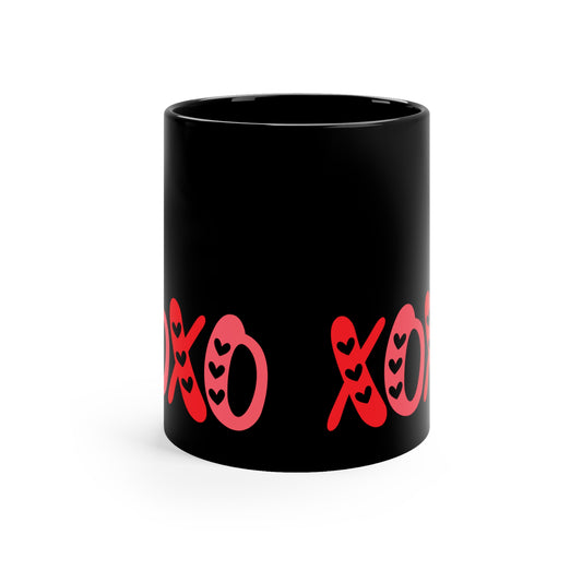 XOXO Valentines Day 11oz Black Mug