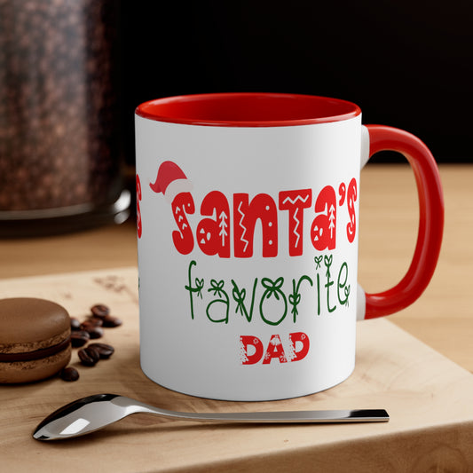 Santa's Favorite Dad Accent Coffee Mug, 11oz