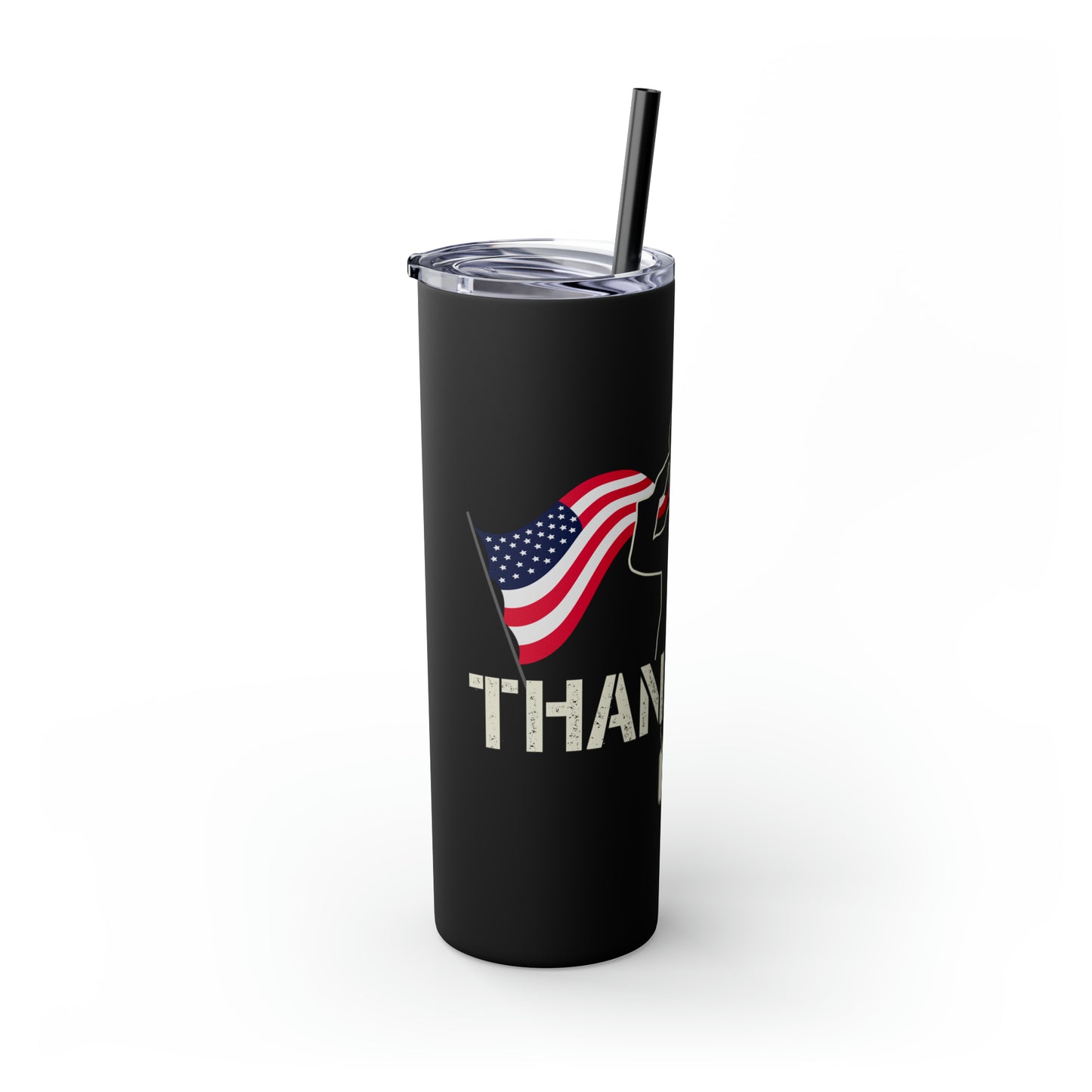 Thank You Veterans Day Skinny Tumbler with Straw, 20oz