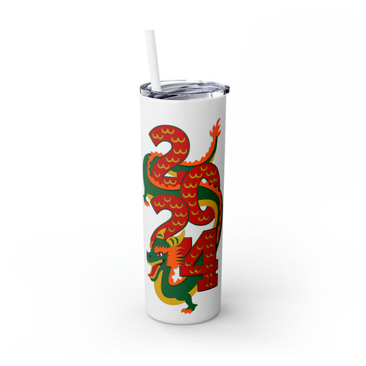 Year of Dragon 2024 Skinny Tumbler with Straw, 20oz