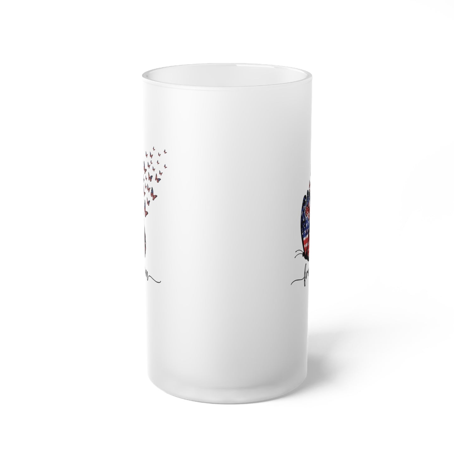 Freedom Frosted Glass Beer Mug