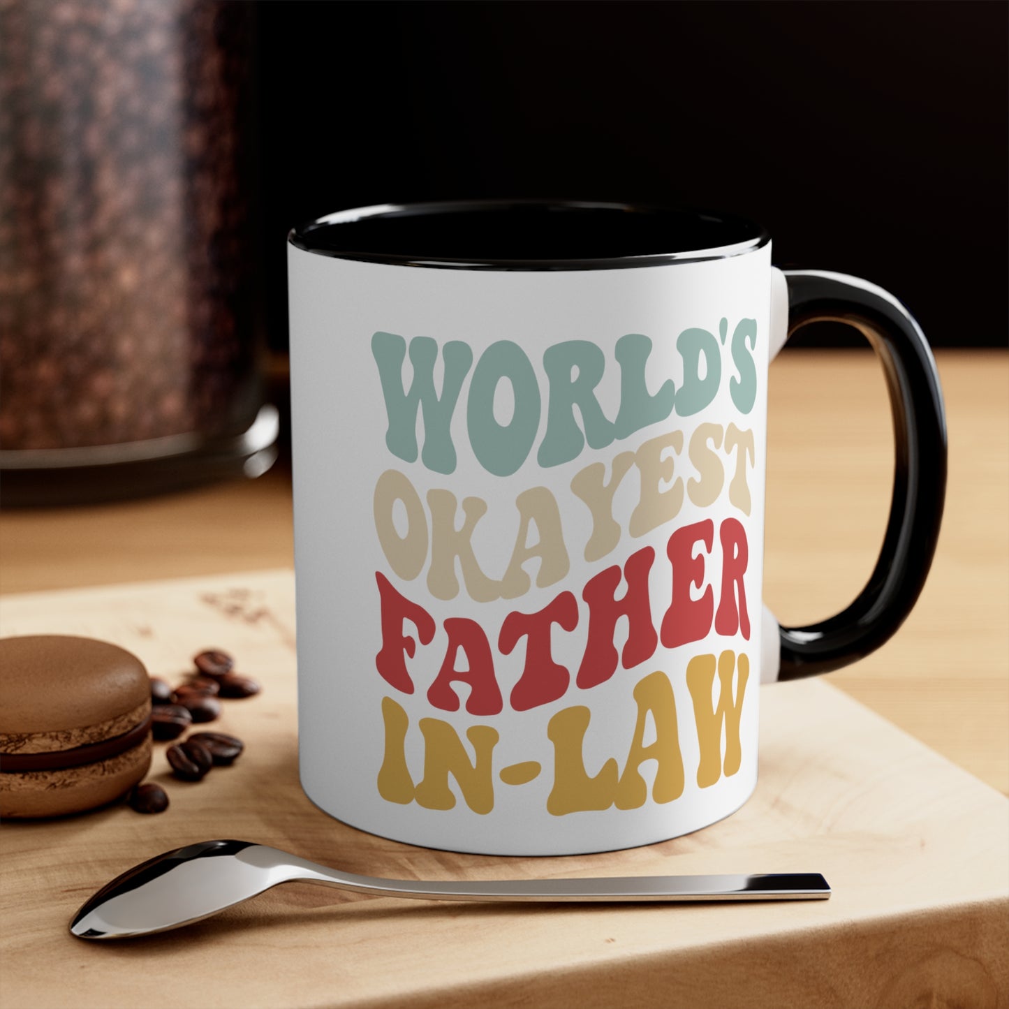 World's Okayest Father-In-Law Accent Coffee Mug, 11oz